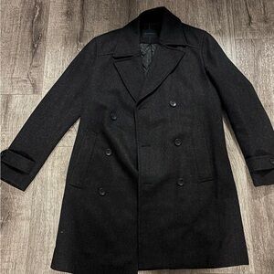 Men's Charcoal Double-Breasted Coat